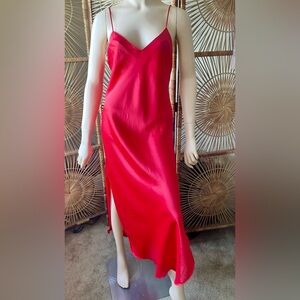 Vintage Red Satin Slip Dress Briggs size S